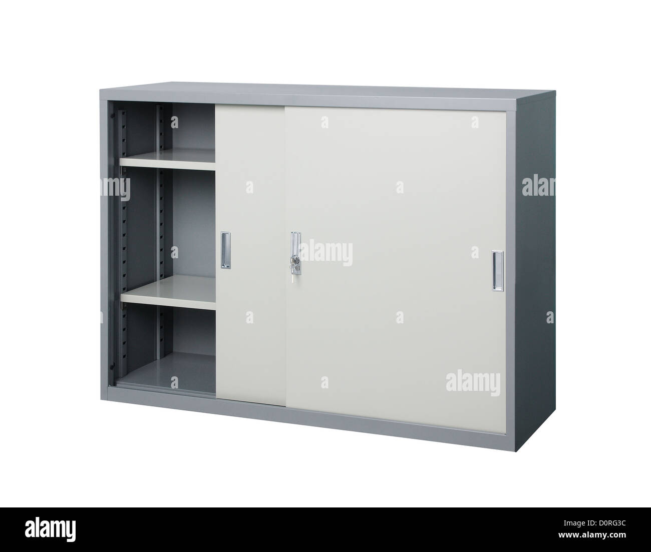 Empty cabinet stainless steel factory furniture Stock Photo Alamy