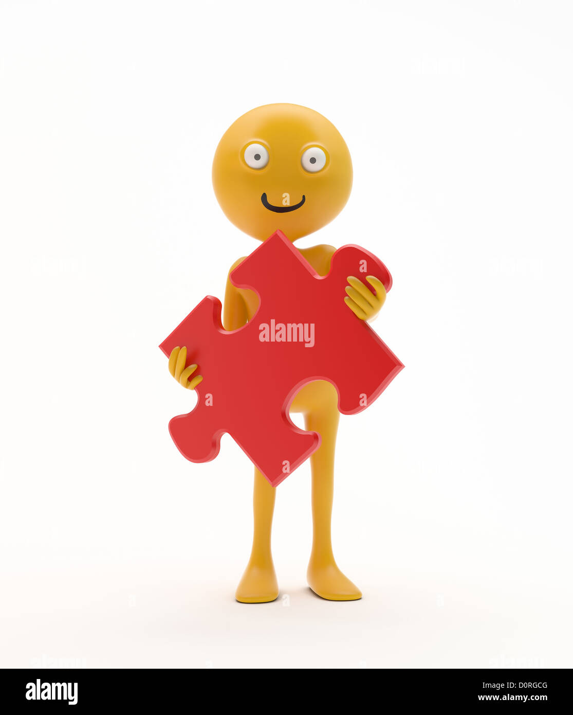 Smiley holding a jigsaw puzzle Stock Photo