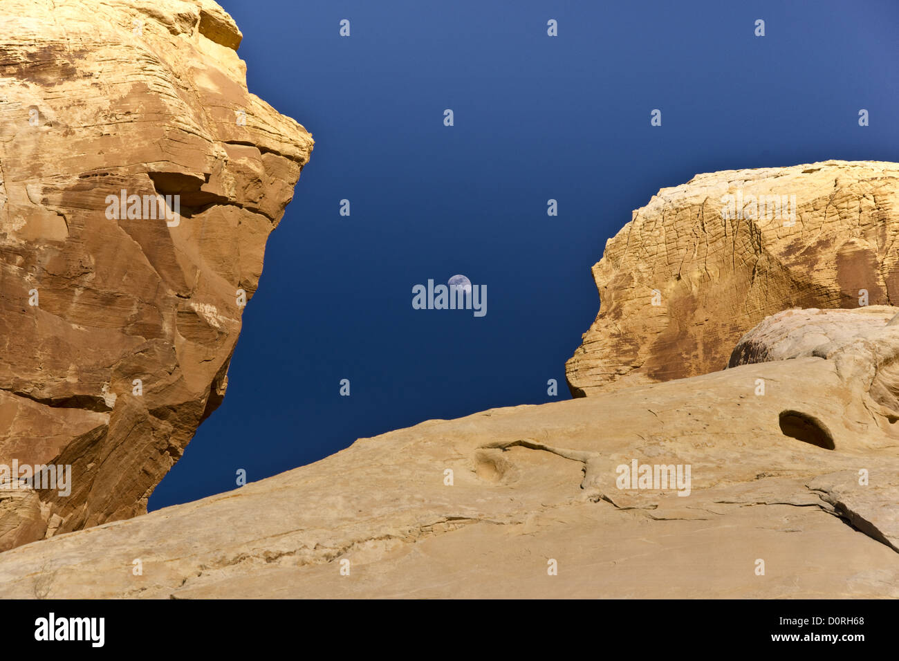 Moonrise and Red Rocks Stock Photo - Alamy