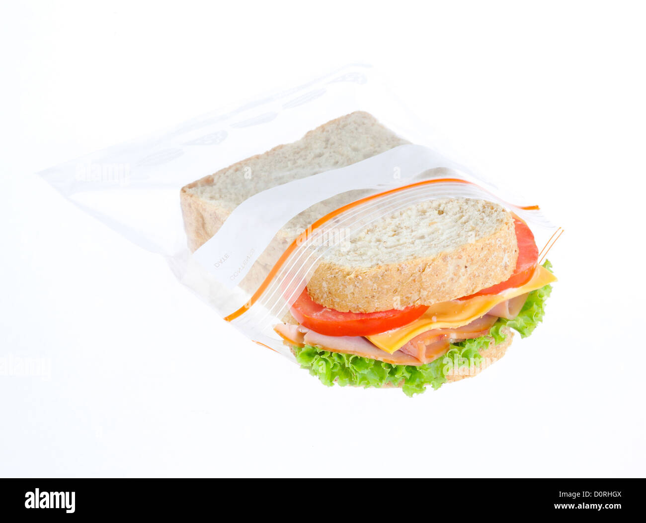 keep your sandwiches always fresh in the zipper bag Stock Photo