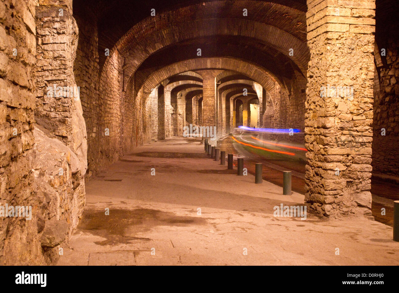 Invisible cars in Subterranean Roadway Stock Photo