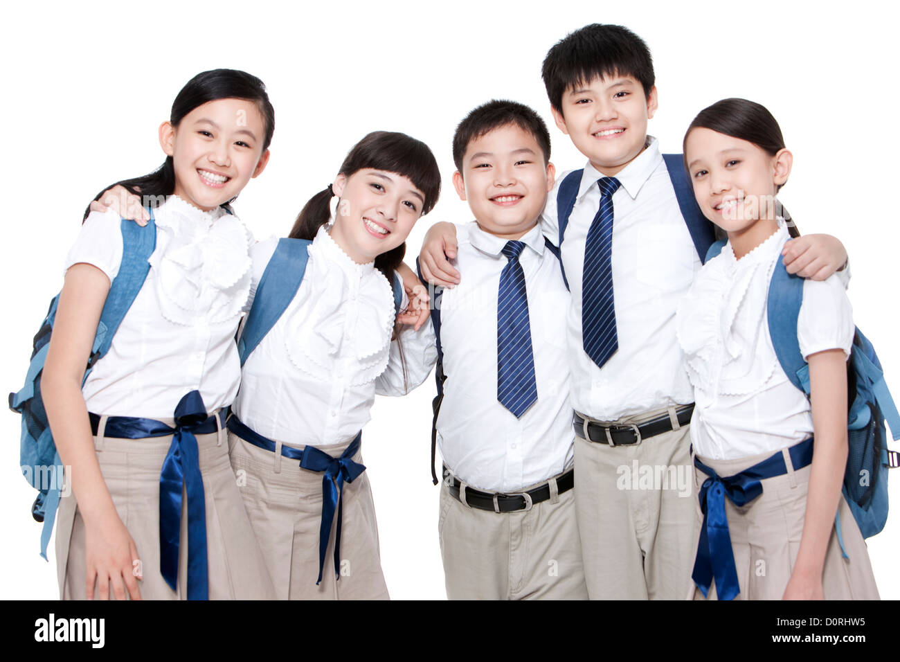 Portrait of happy primary school friends Stock Photo - Alamy