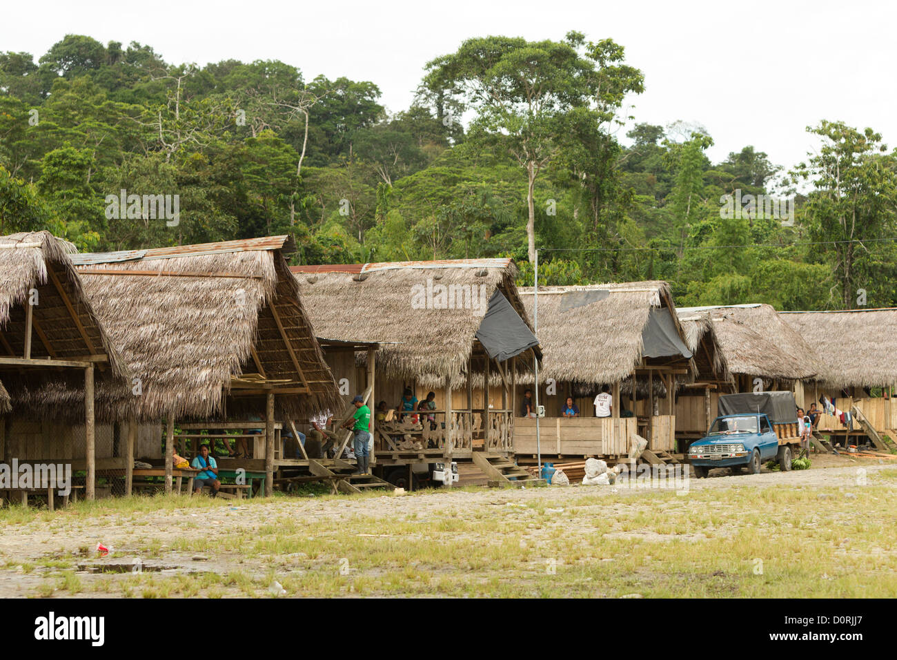 Wood House In Amazon Small Village Stock Photo - Alamy