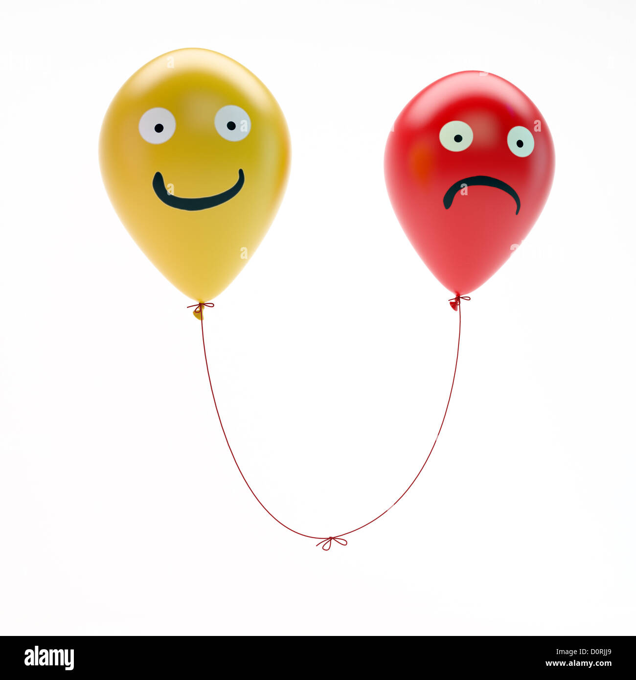 Sad and happy balloons Stock Photo