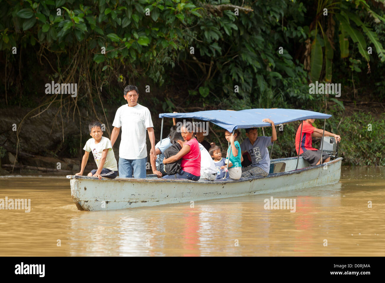 Group Of People Comes To The Local Food Market By Canoe The Main Transportation Stock Photo
