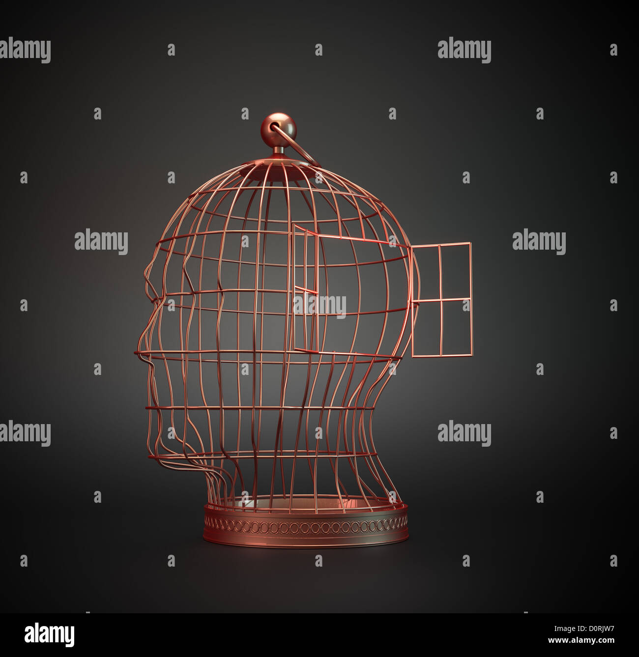 Human head bird cage Stock Photo - Alamy