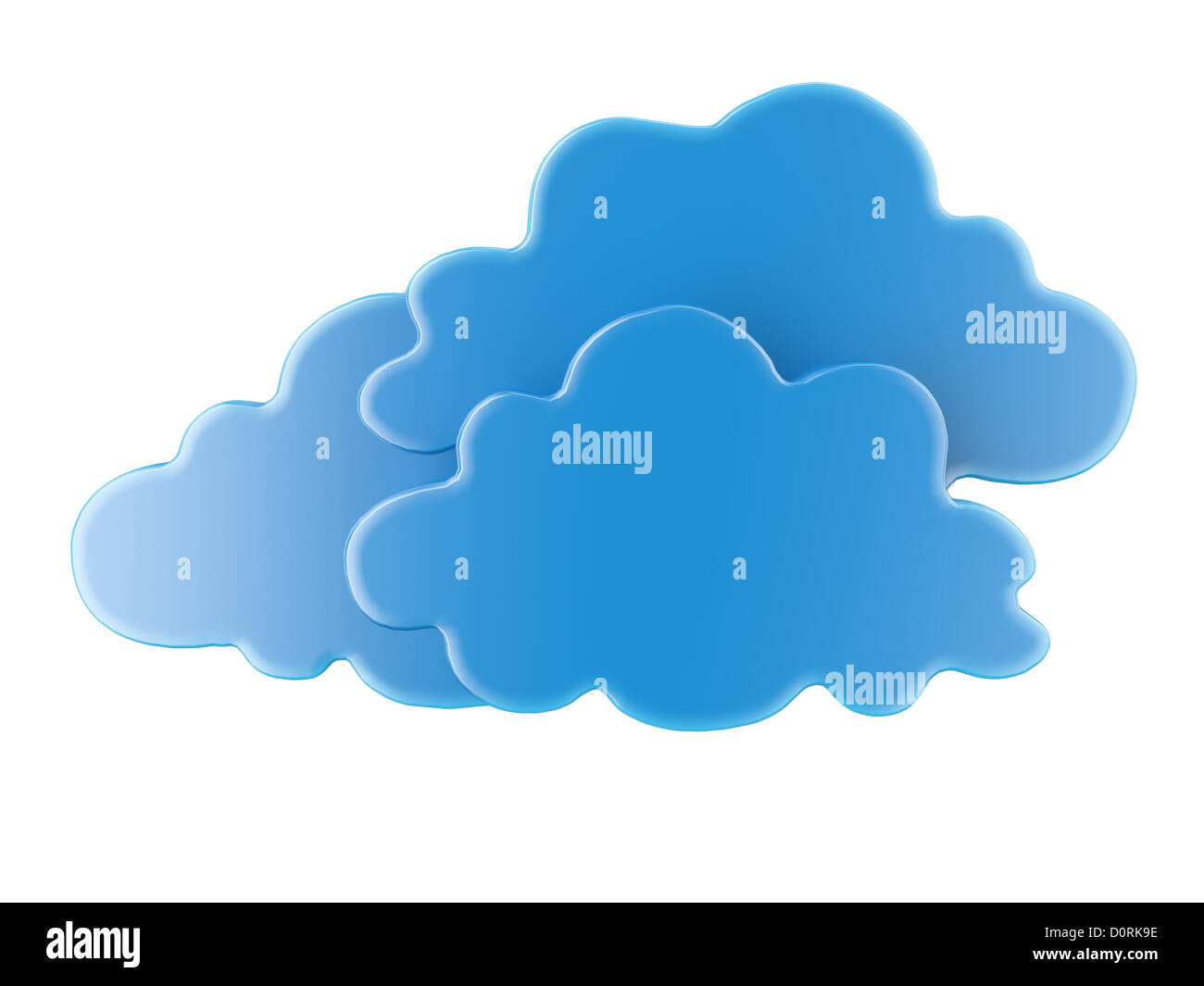 Blue 3D cloud icons Stock Photo