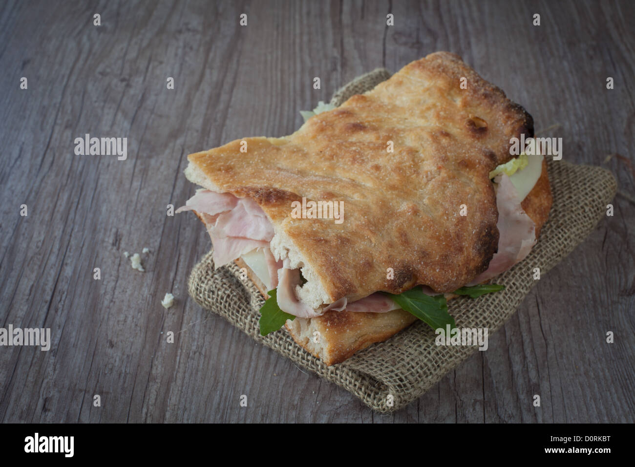 Tasty italian sandwich with ham and cheese Stock Photo Alamy