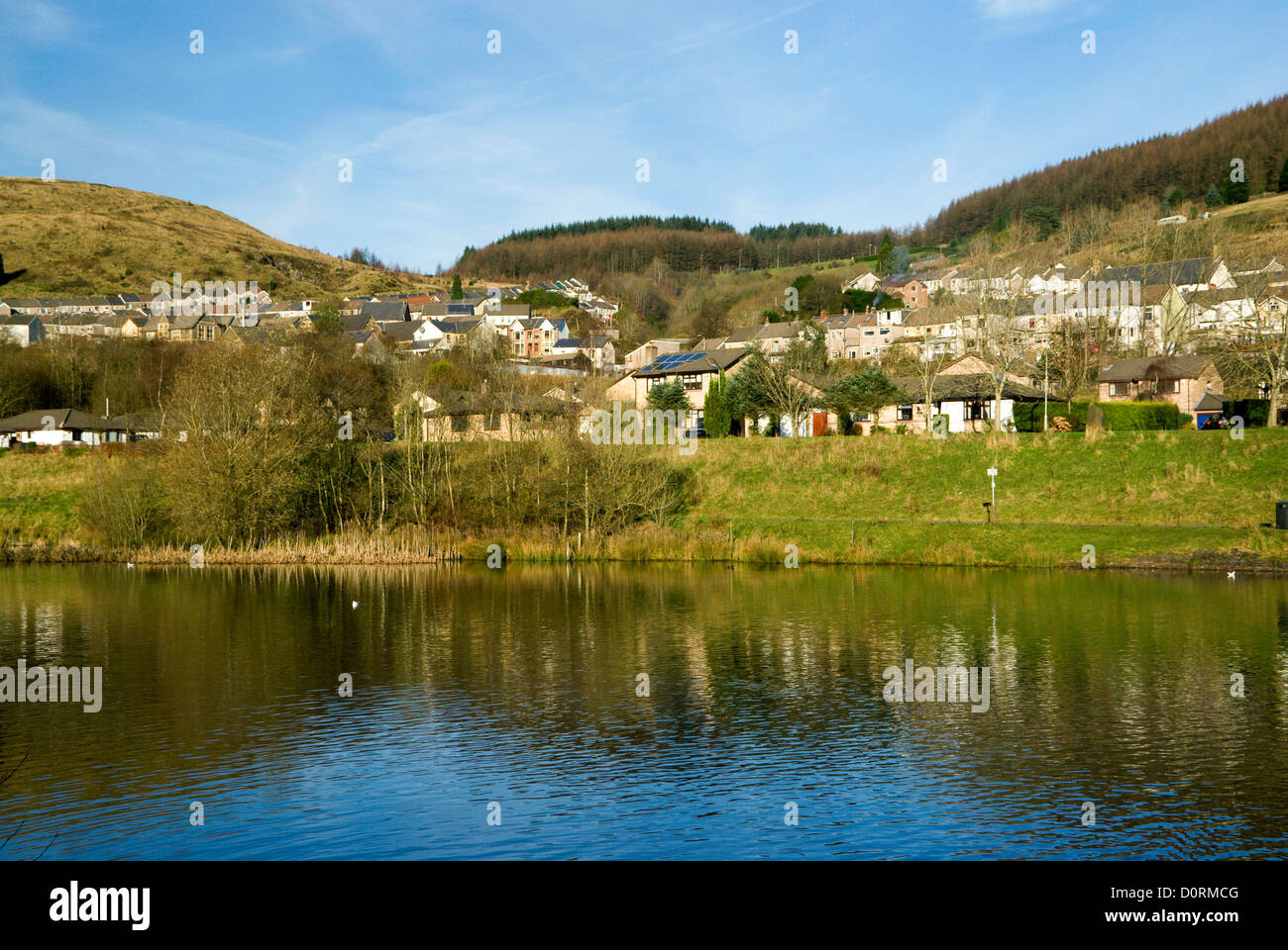 lake cwm clydach, clydach vale, rhondda valley, south wales, uk Stock
