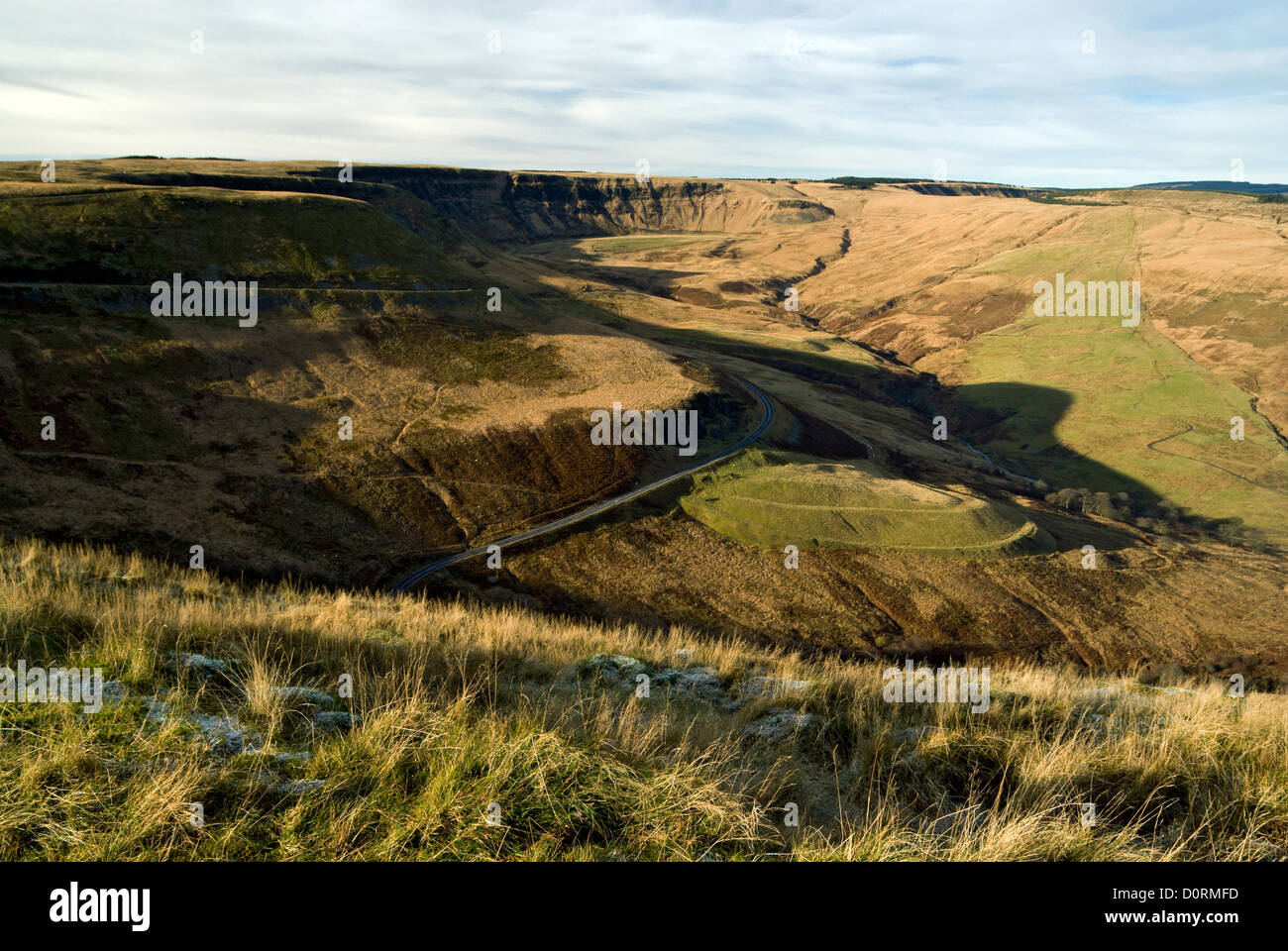 ogwr valley from craig y geifr, bwlch y clawdd, south wales valleys, uk ...