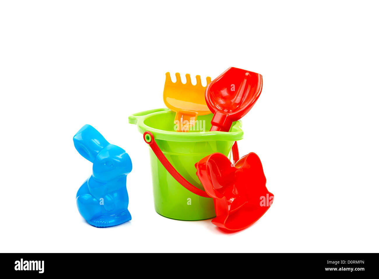 Children's toys bucket shovel and rake Stock Photo Alamy
