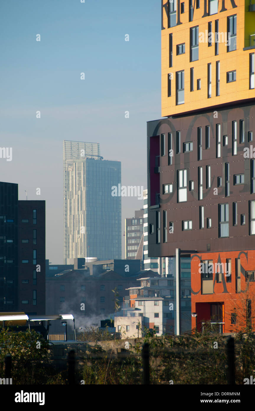 The Hilton (Beetham) Tower from the Chips apartment building, New