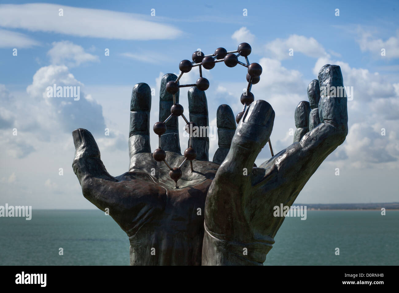 The Hands and Molecule sculpture by David Barnes, Ramsgate, Kent, UK ...