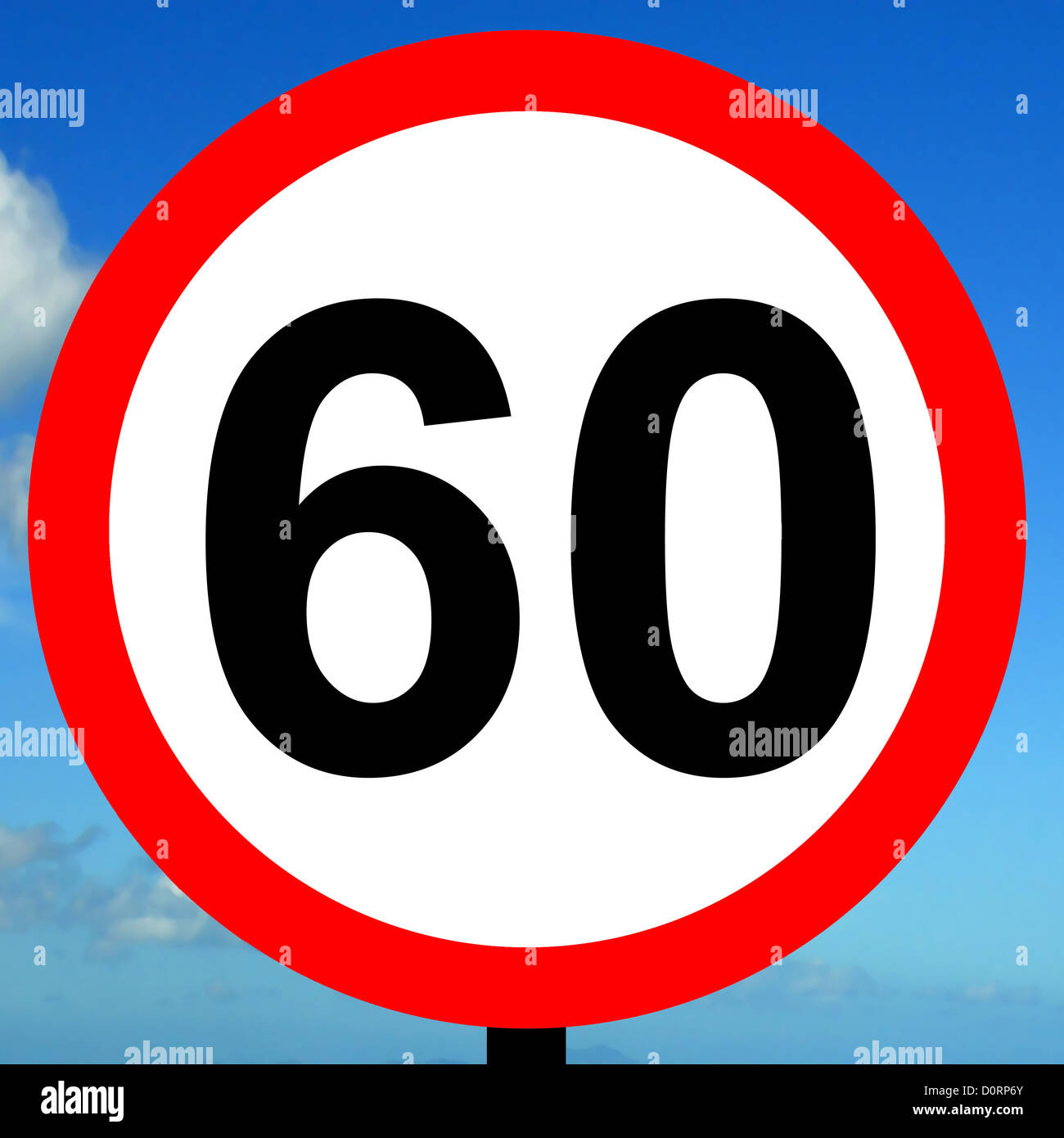 60 mph speed limit sign Stock Photo