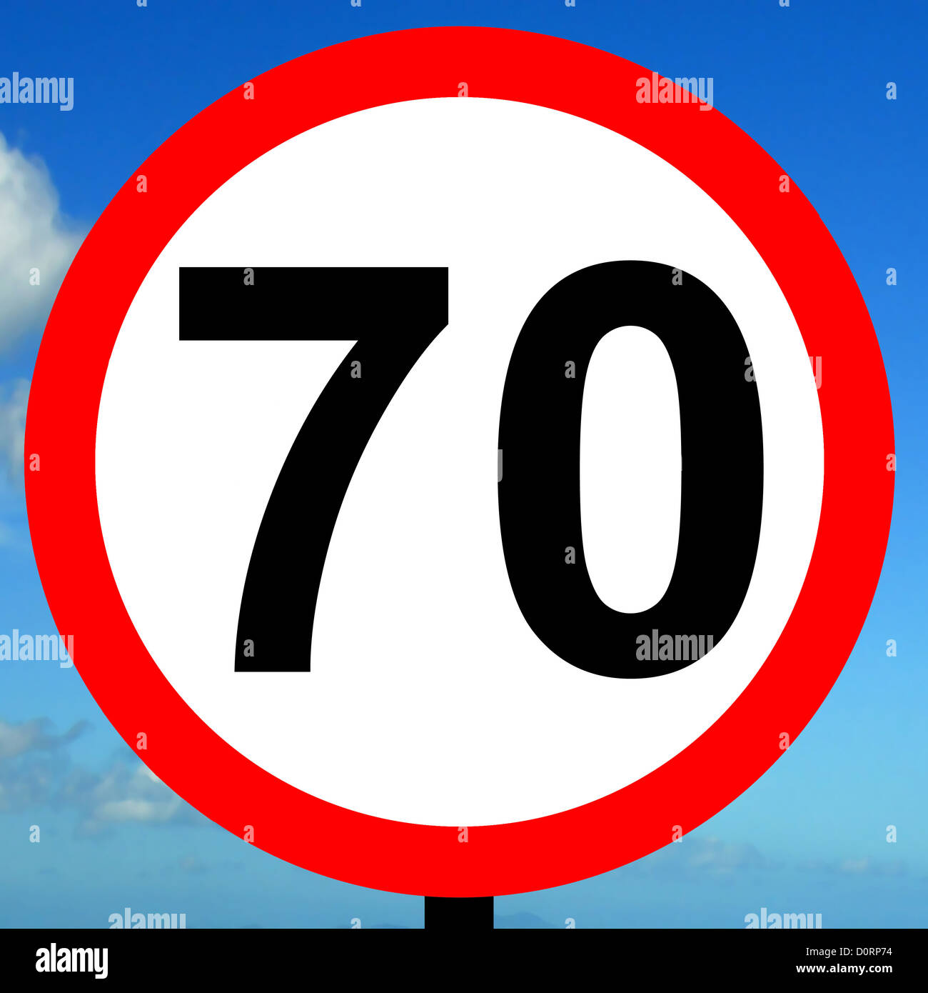 70 mph speed limit sign Stock Photo