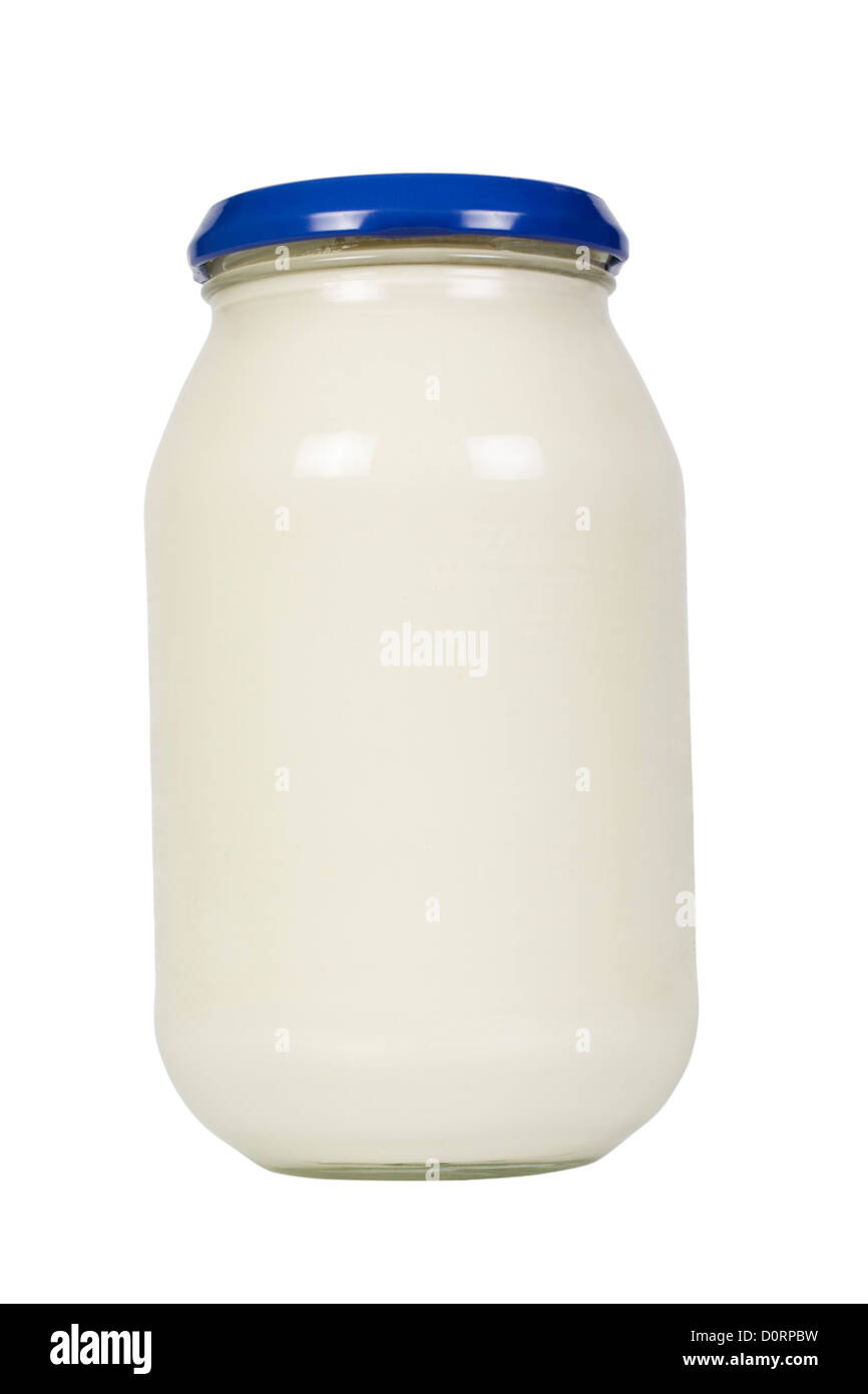Closeup of a mayonnaise jar Stock Photo Alamy