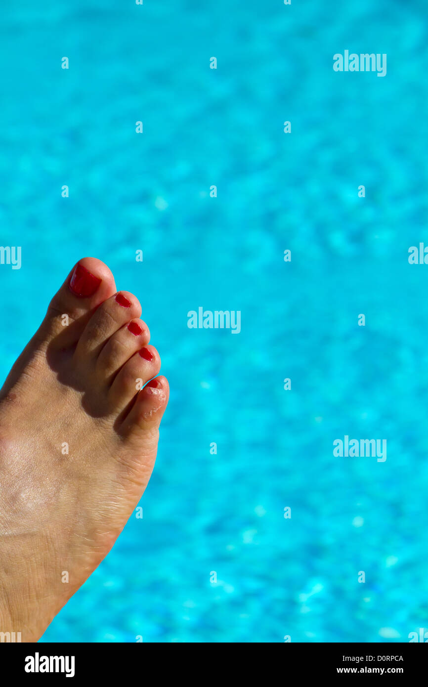 Toes red nail polish in hires stock photography and images Alamy