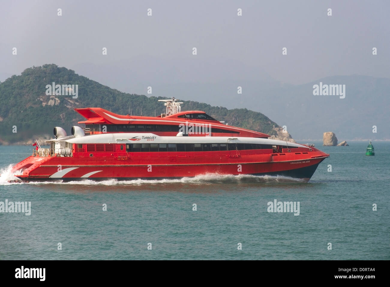 China Hong kong, Turbojet ferry from Macau Stock Photo