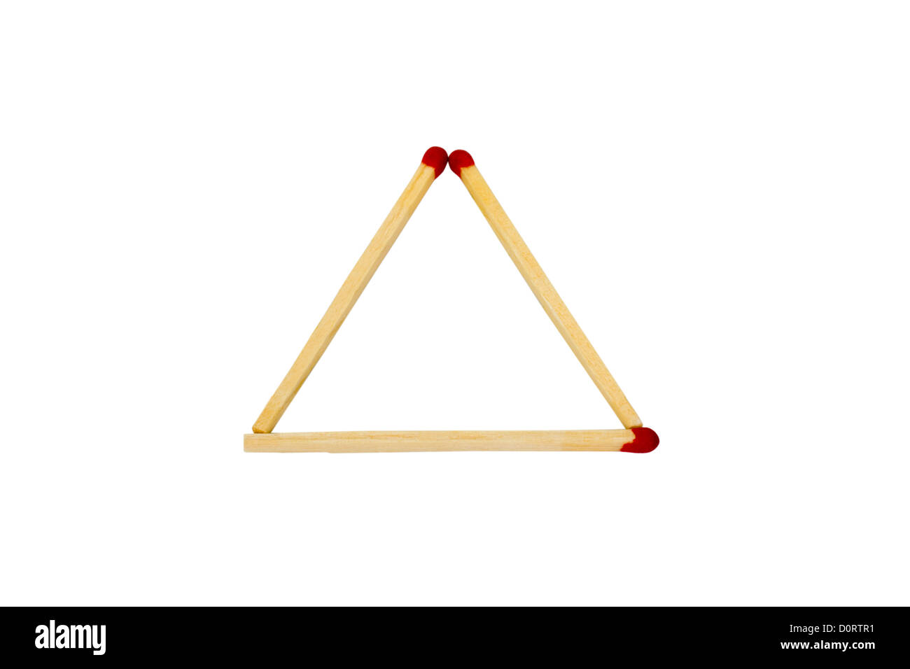 Closeup of a triangle made from matchsticks Stock Photo Alamy