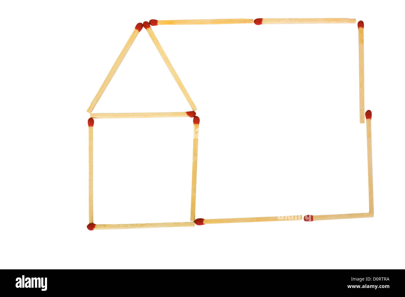 House shape made from matchsticks Stock Photo Alamy