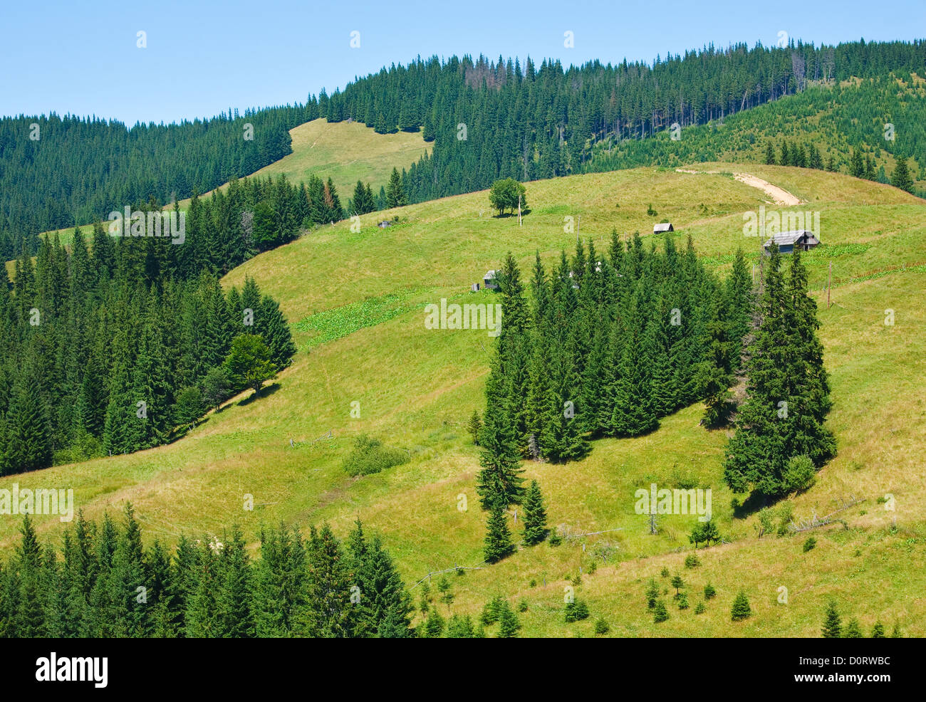 Summer mountain hamlet landscape Stock Photo Alamy