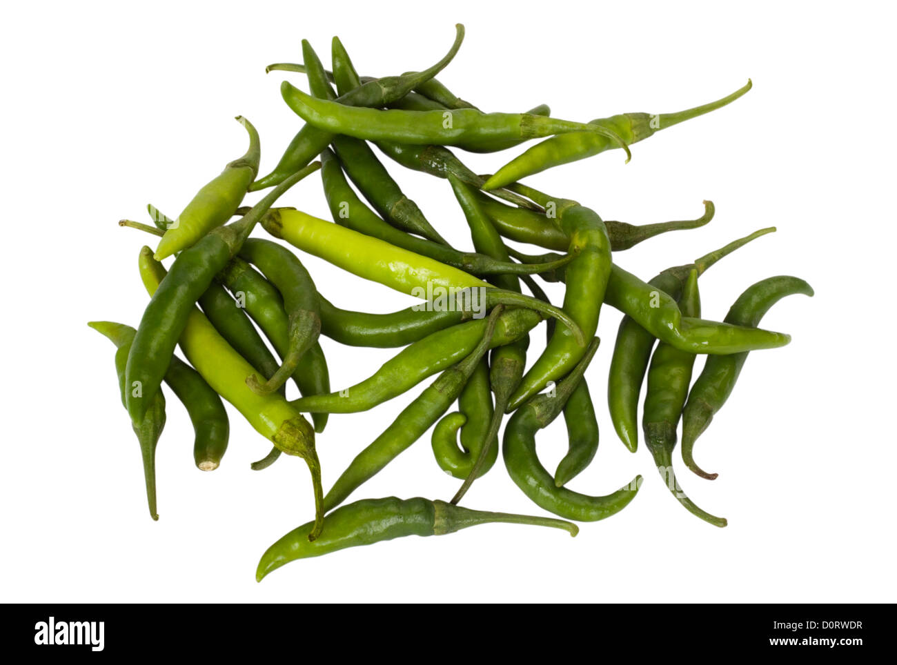 Close-up of green chili peppers Stock Photo - Alamy