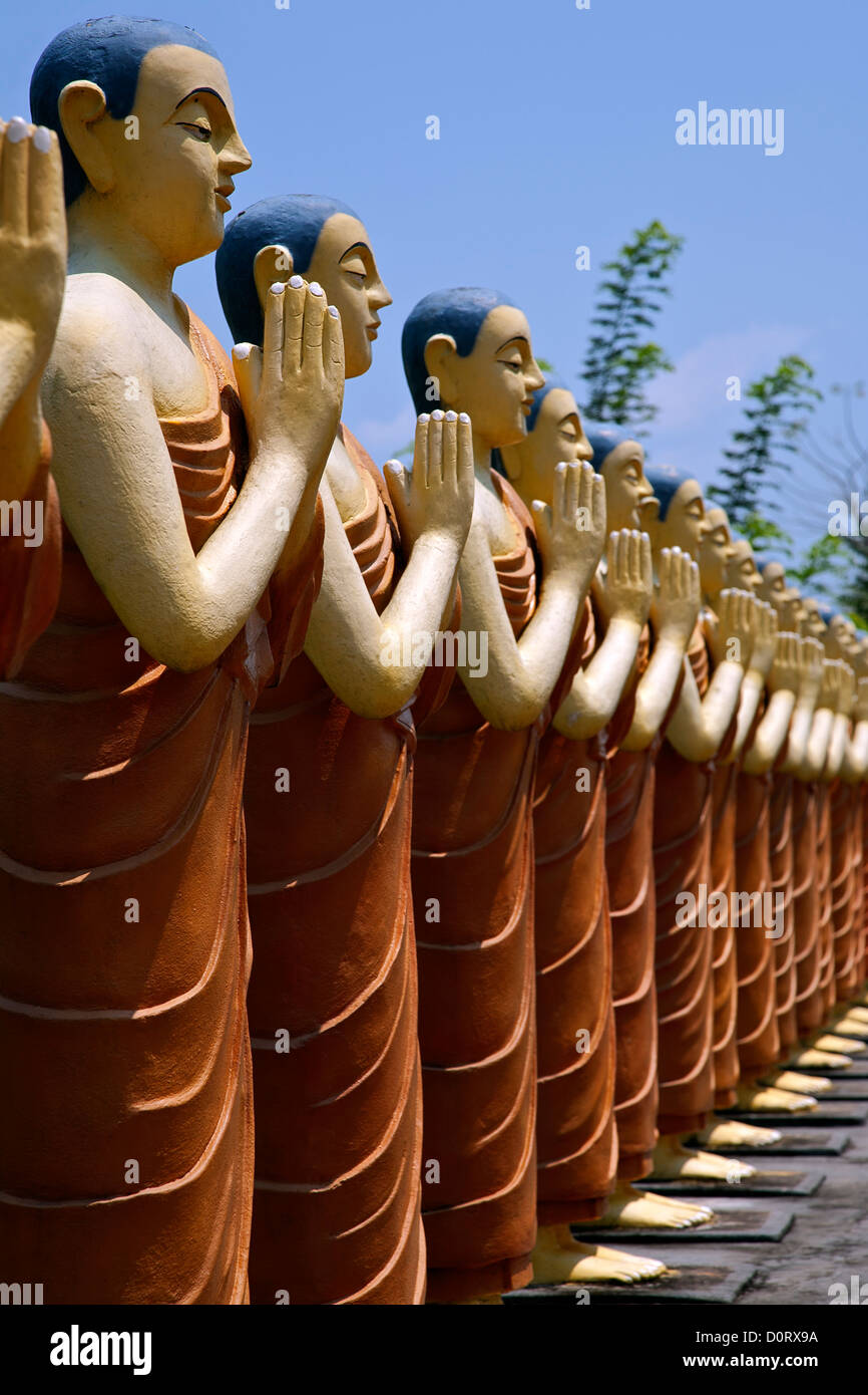 Buddhist monks statues. Buddhist monastery. Sigiriya. Sri Lanka Stock