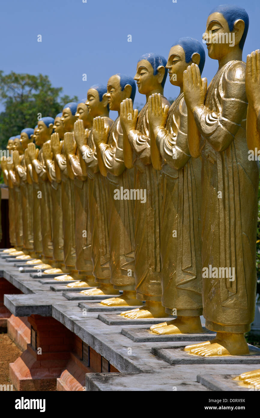 Buddhist monks statues. Buddhist monastery. Sigiriya. Sri Lanka Stock