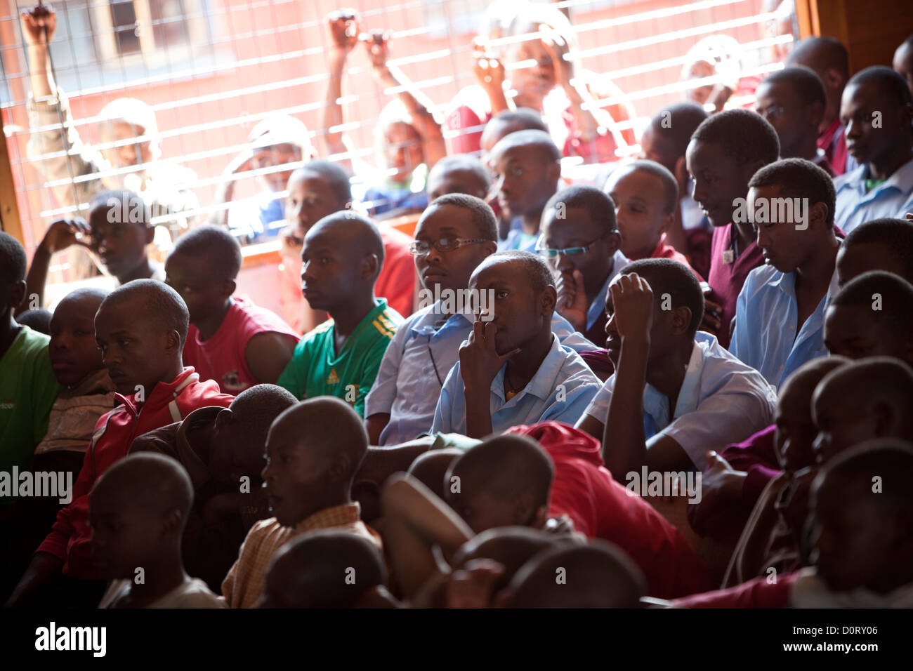 Kenyan schoolboys in assembly - Nyeri, Kenya, East Africa. Stock Photo