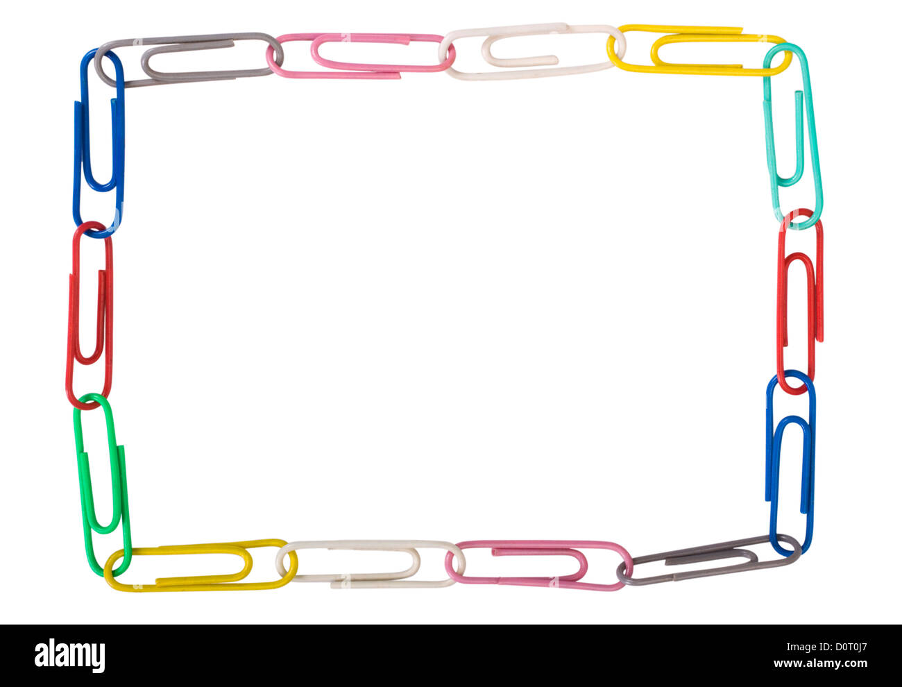 Assorted paper clips arranged in a rectangular shape Stock Photo Alamy