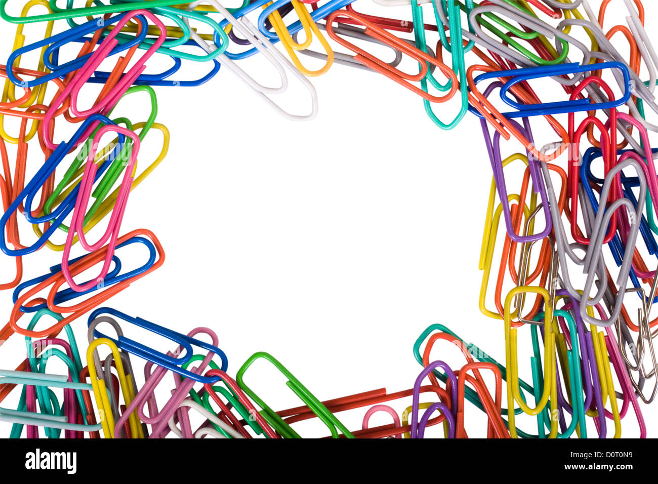 Closeup of assorted paper clips Stock Photo Alamy