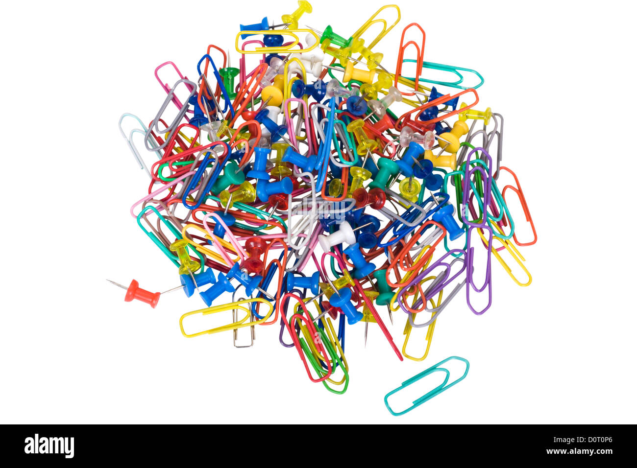Assorted paper clips and thumbtacks Stock Photo Alamy