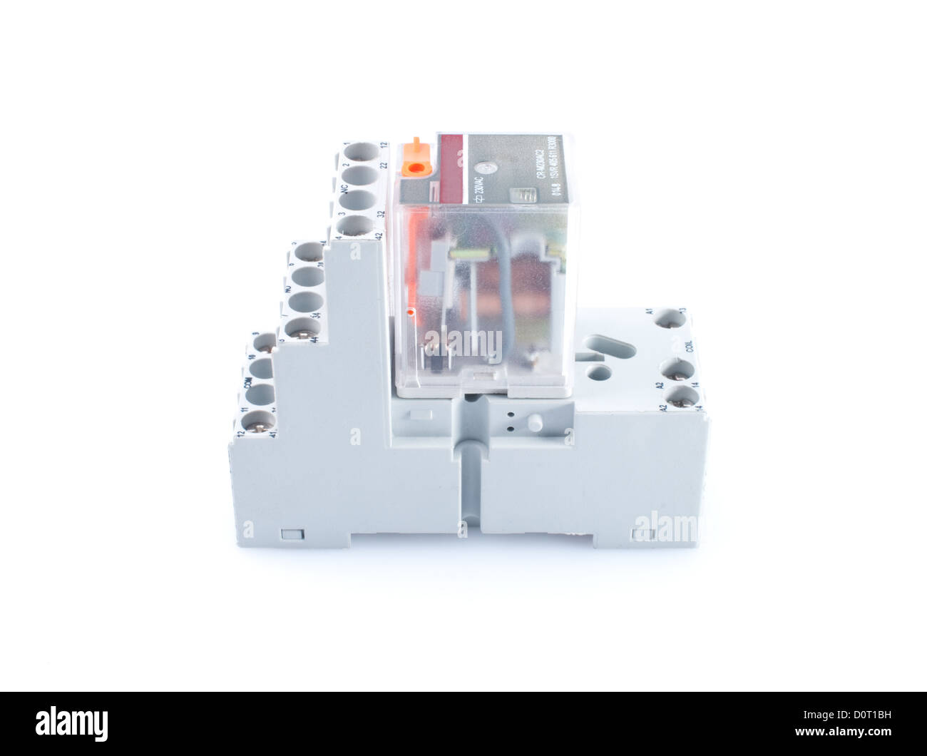 Electric switching relay isolated on white Stock Photo Alamy