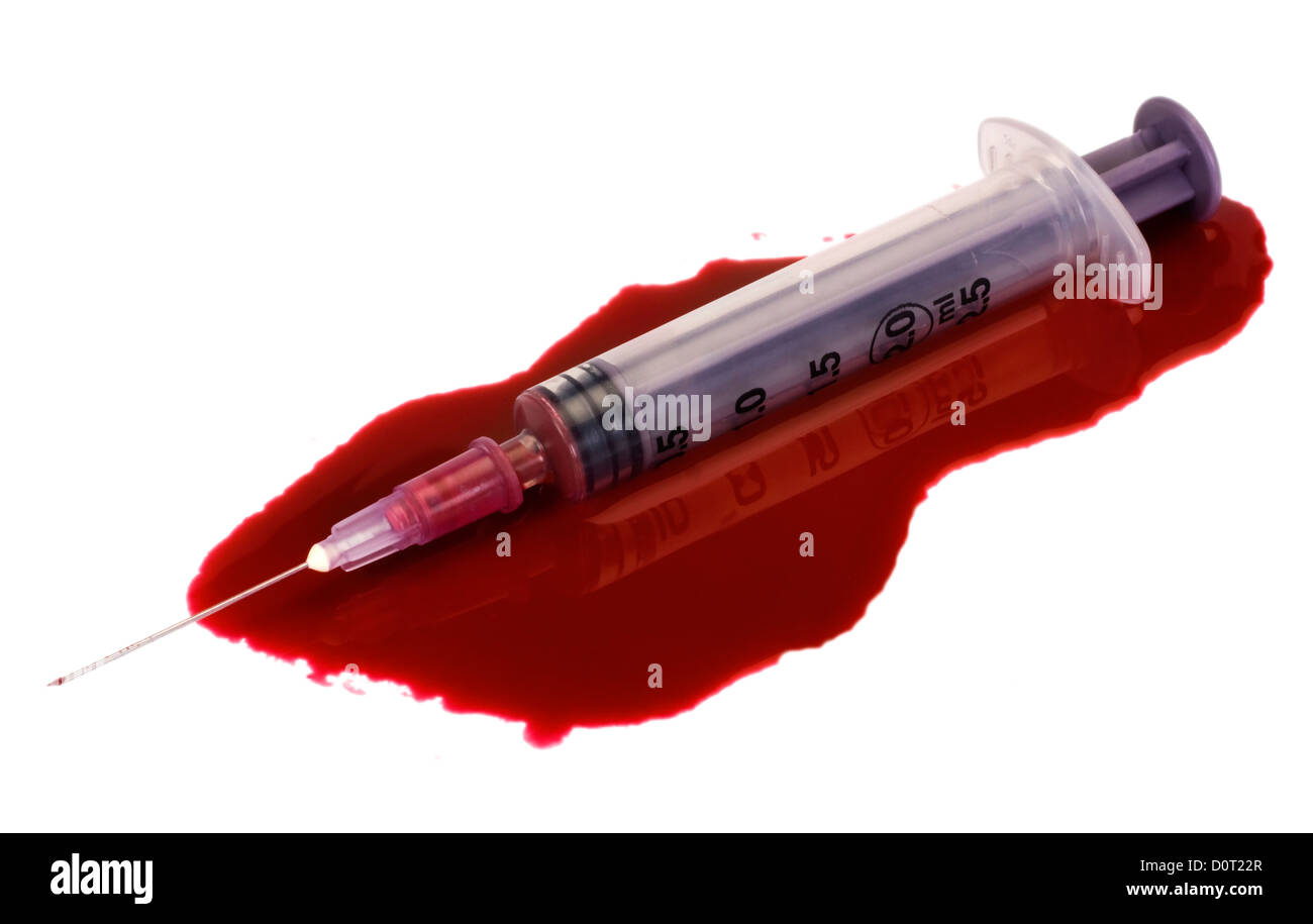 Blood with a syringe Stock Photo Alamy