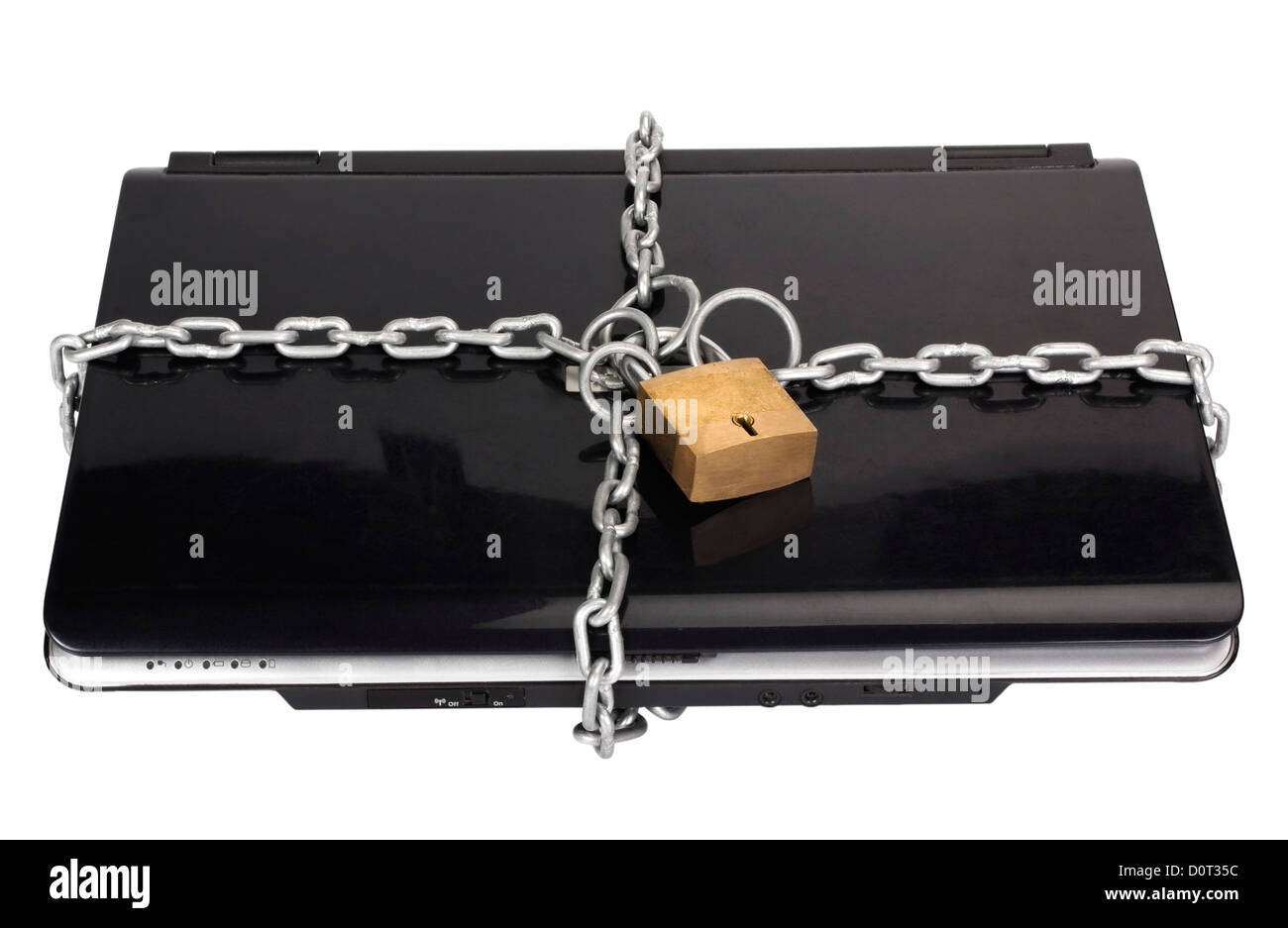 Laptop chain padlock hi-res stock photography and images - Alamy