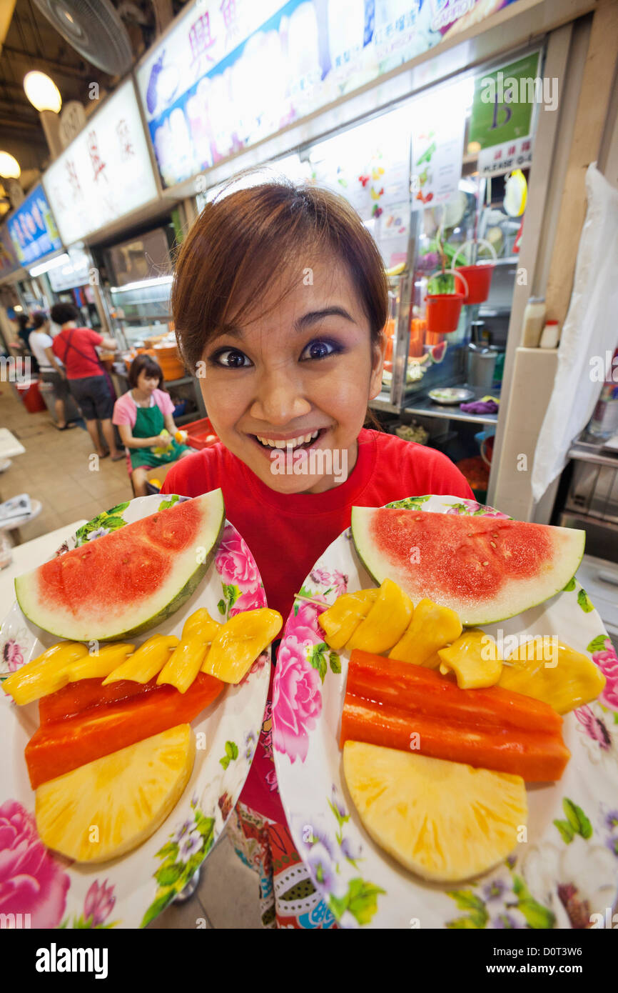 Asia, Singapore, Singapore Hawker Center, Fruit, Fresh Fruit, Exotic