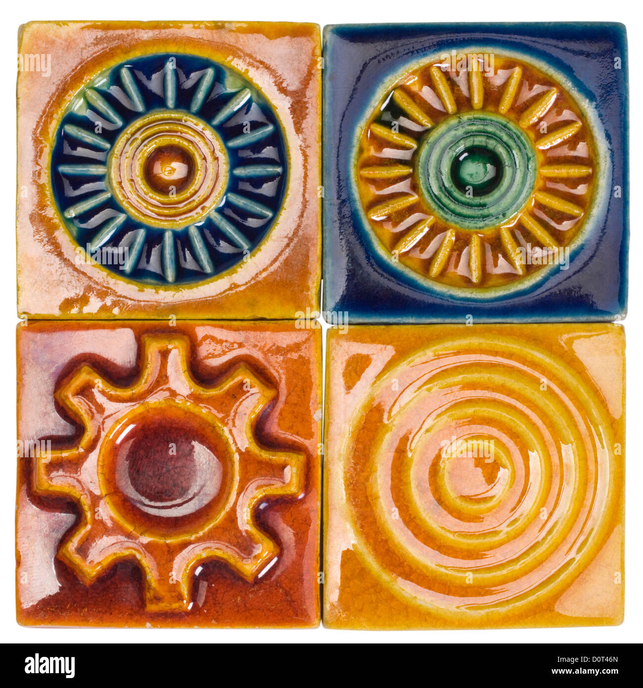 Close-up of assorted decorative tiles Stock Photo
