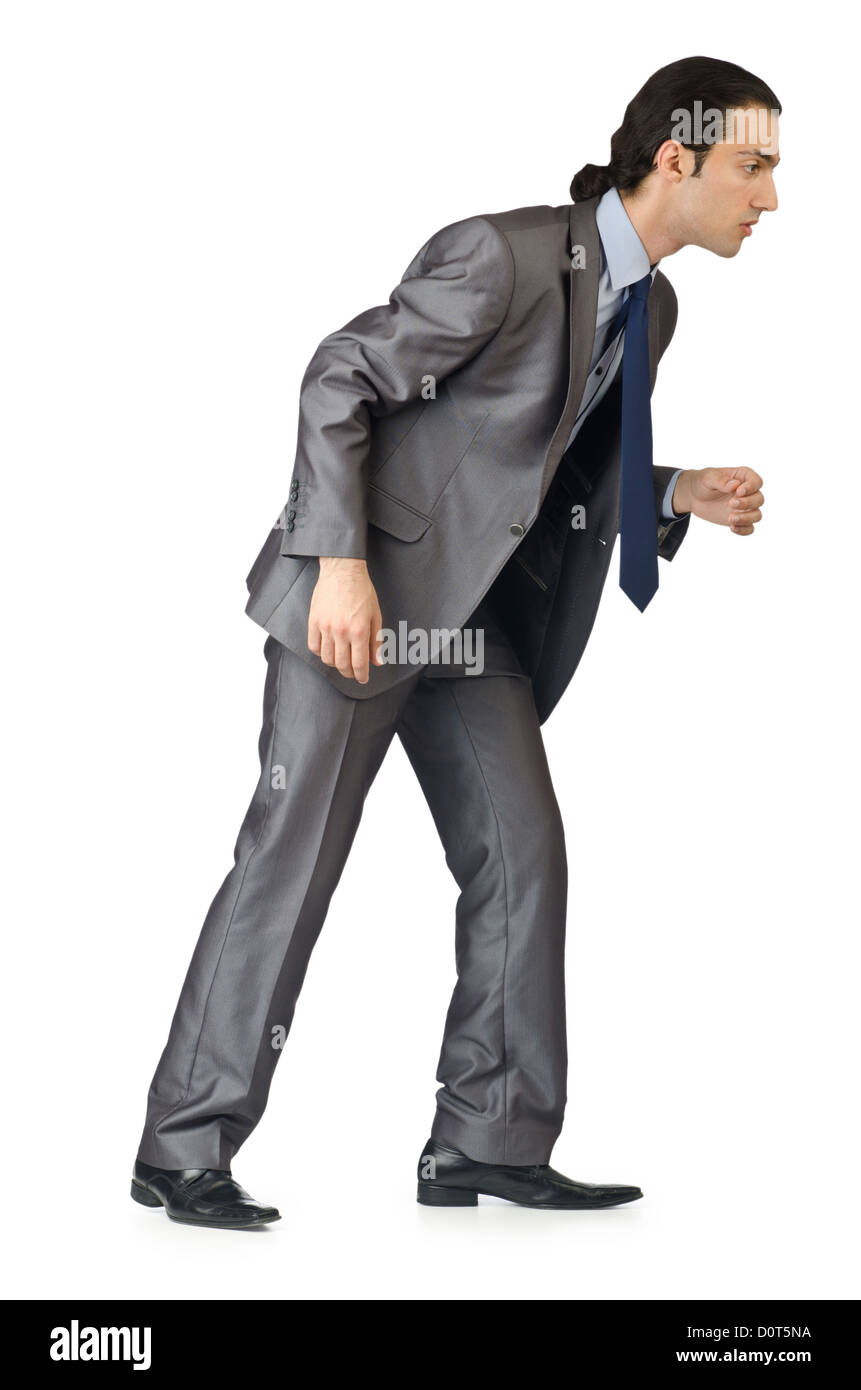 Businessman isolated on the white background Stock Photo - Alamy