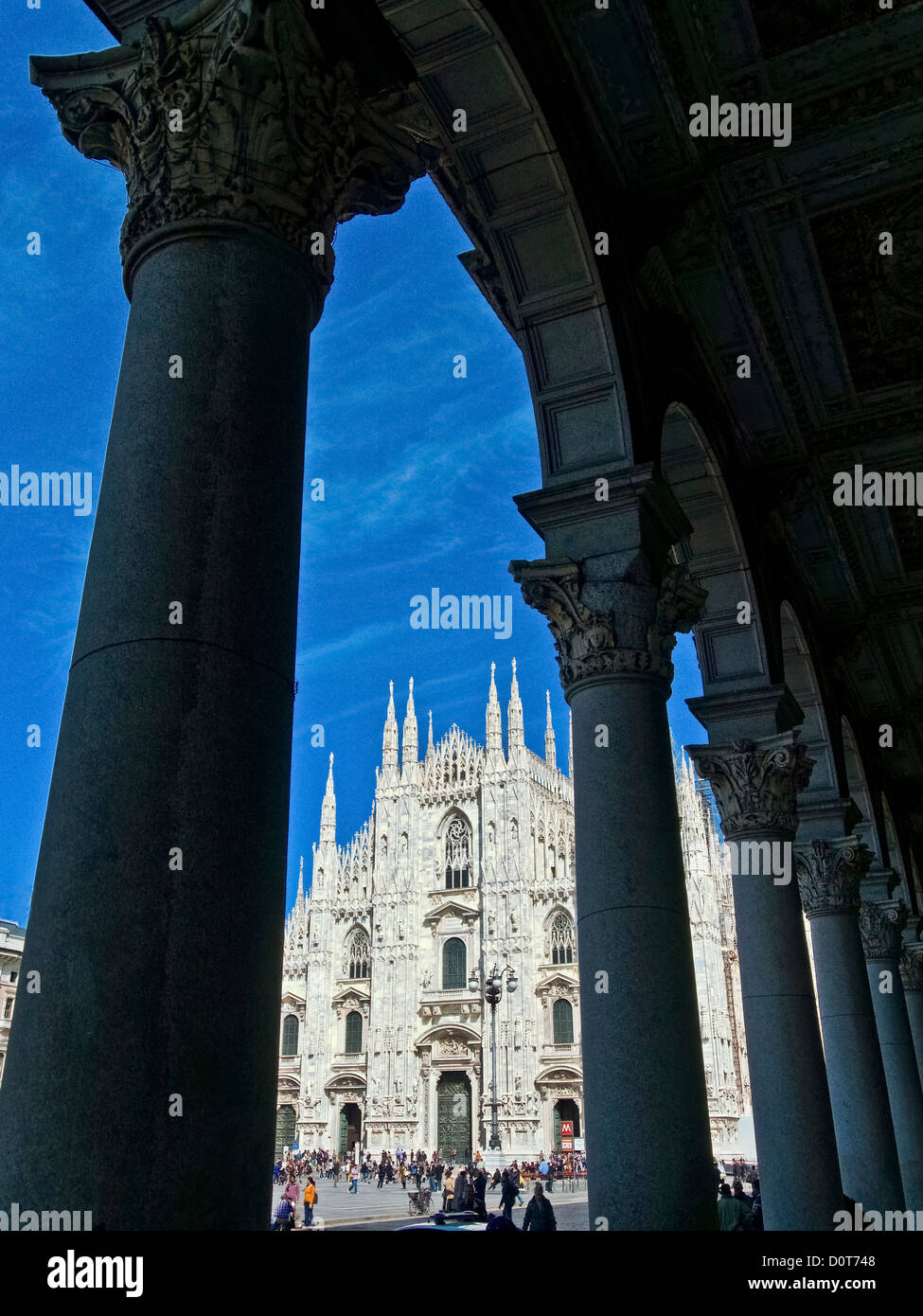 Arcades, cathedral, dome, Gothic, church, Italy, cathedral, church, Lombardy, Milan, Middle Ages Stock Photo
