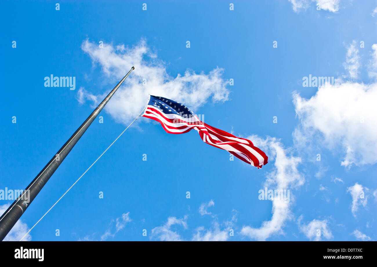 Half staff American flag Stock Photo Alamy