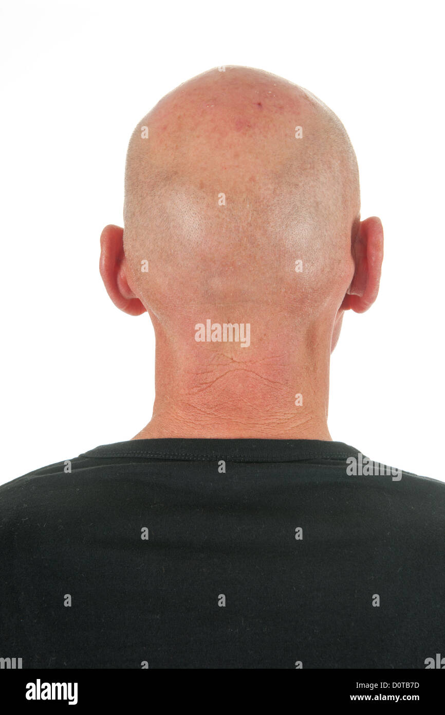 Bald man at backside Stock Photo
