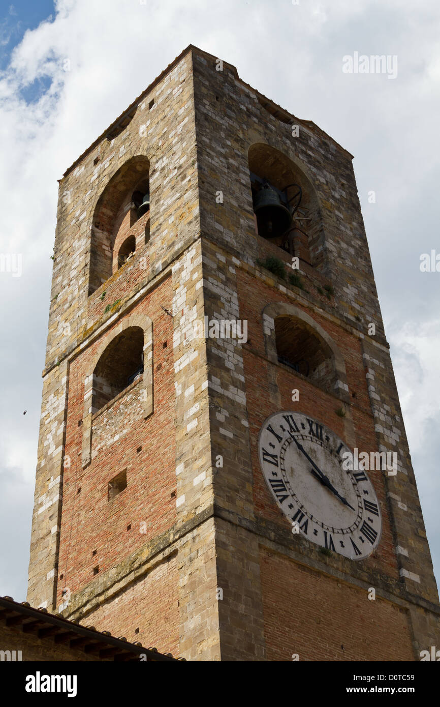 Tower of the Town Hall of Colle di Val d'Elsa in Tuscany Stock Photo