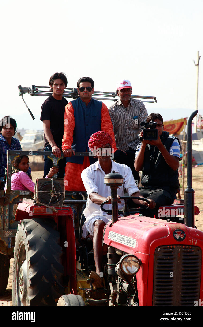 Tractor with crowded passengers Stock Photo Alamy