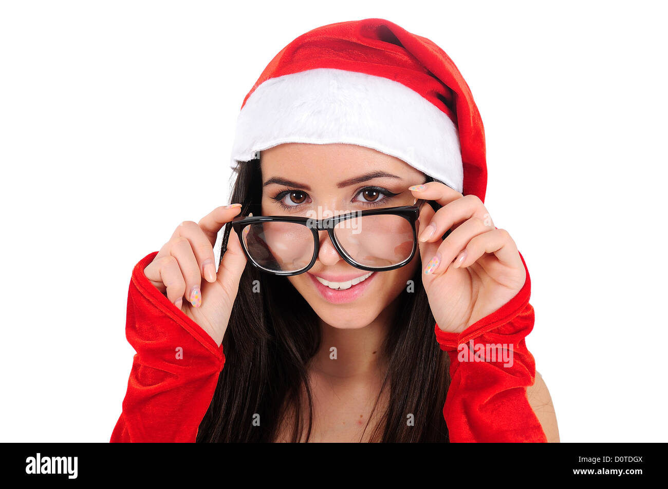 Isolated Young Christmas Girl Standing Stock Photo - Alamy