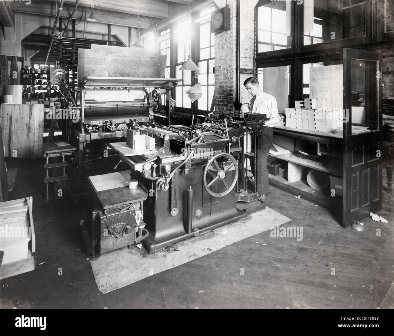 Printing Press, ca 1900 Stock Photo Alamy