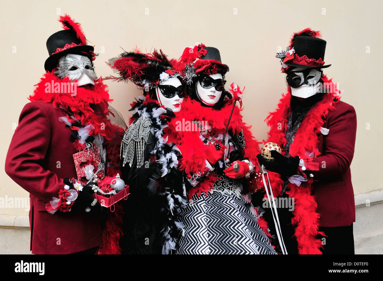 Masked participants at the Campo Santa Maria Formosa during Carnival in Venice, Italy Stock Photo