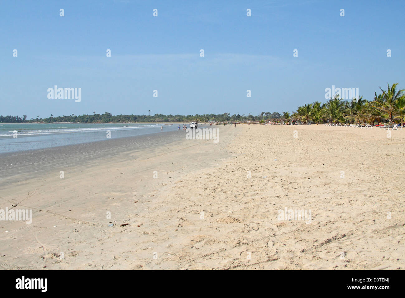 Looking north along Paradise Beach, near Sanyang, The Gambia, West