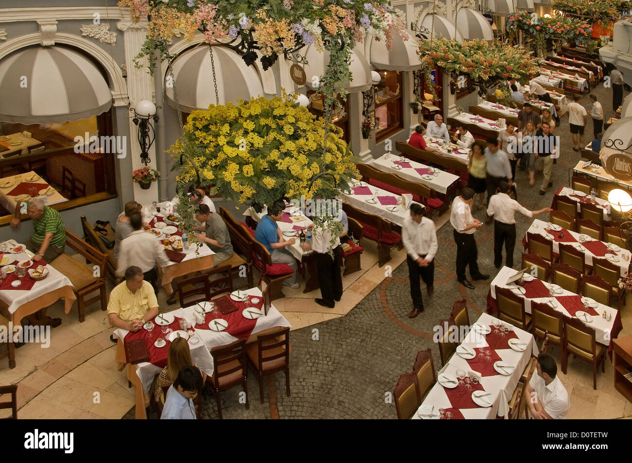 Restaurants in Çiçek Pasajı Beyoğlu Istanbul Turkey Stock Photo