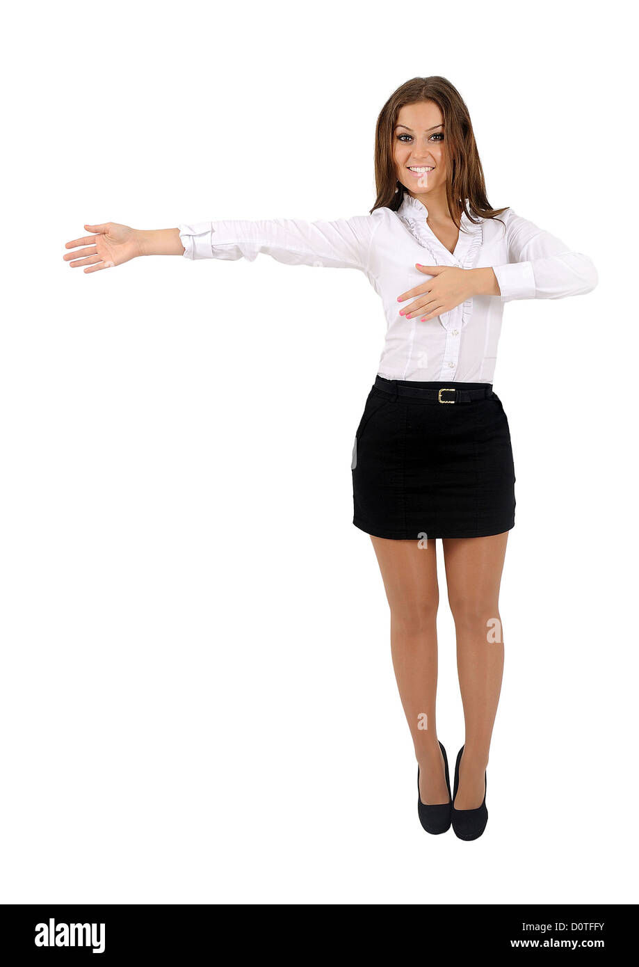 Isolated young business woman Stock Photo - Alamy