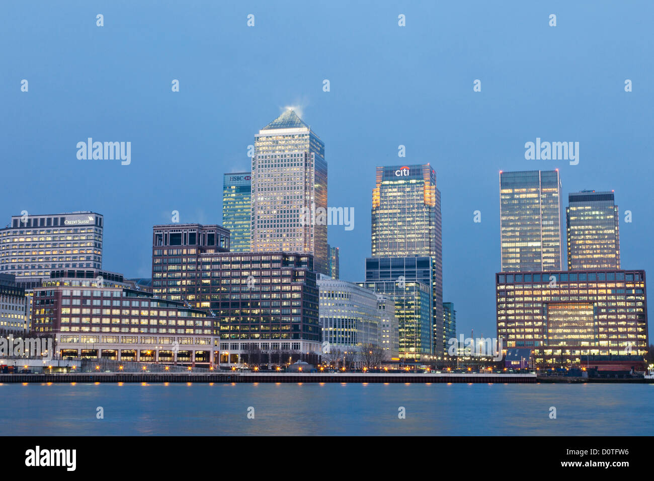 UK, United Kingdom, Great Britain, Britain, England, London, Docklands, Canary Wharf, Skyscrapers, Office Block, Business, Comme Stock Photo